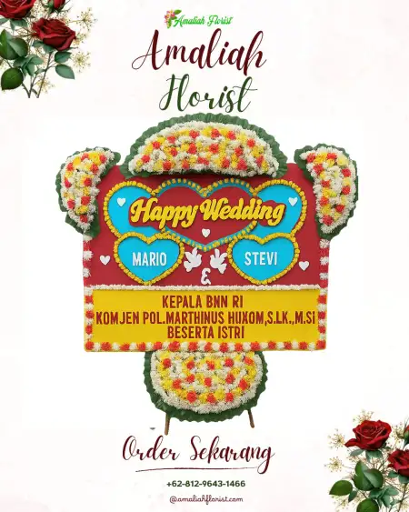 Papan Bunga Pernikahan Sasa